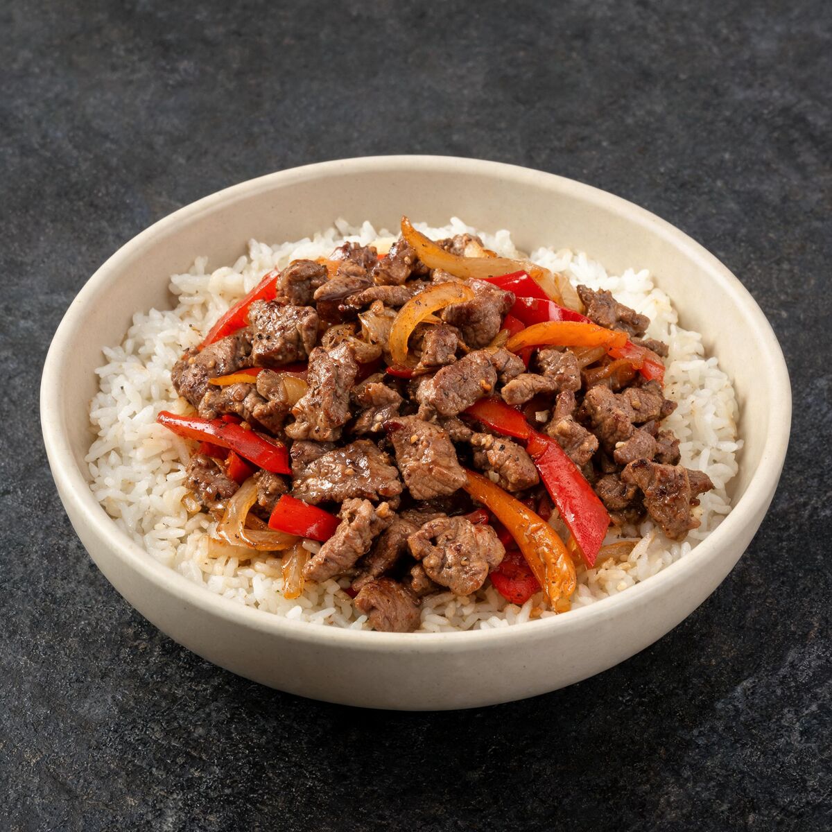 Beef and Bell Pepper Rice Bowl