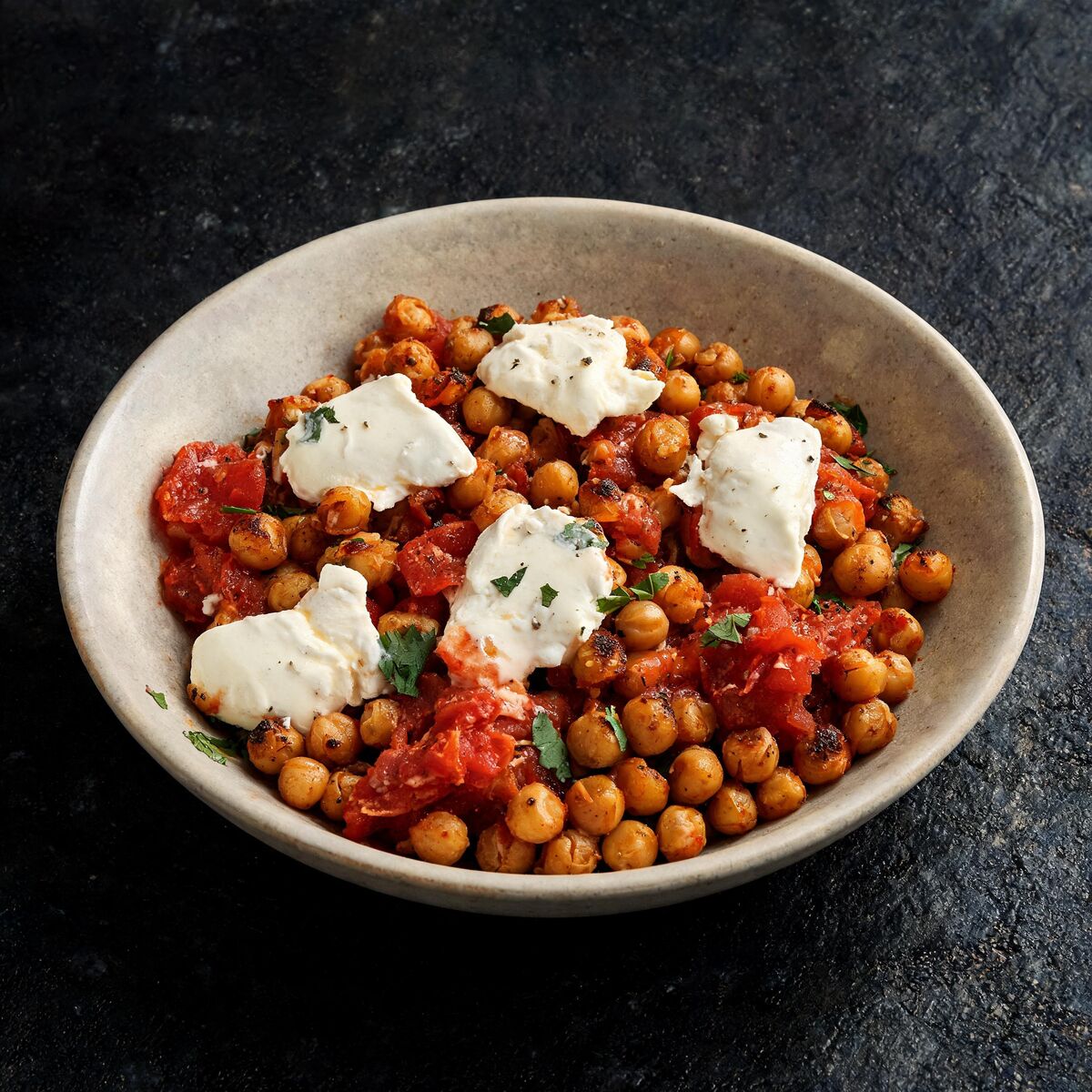 Crispy Mozzarella with Chickpeas
