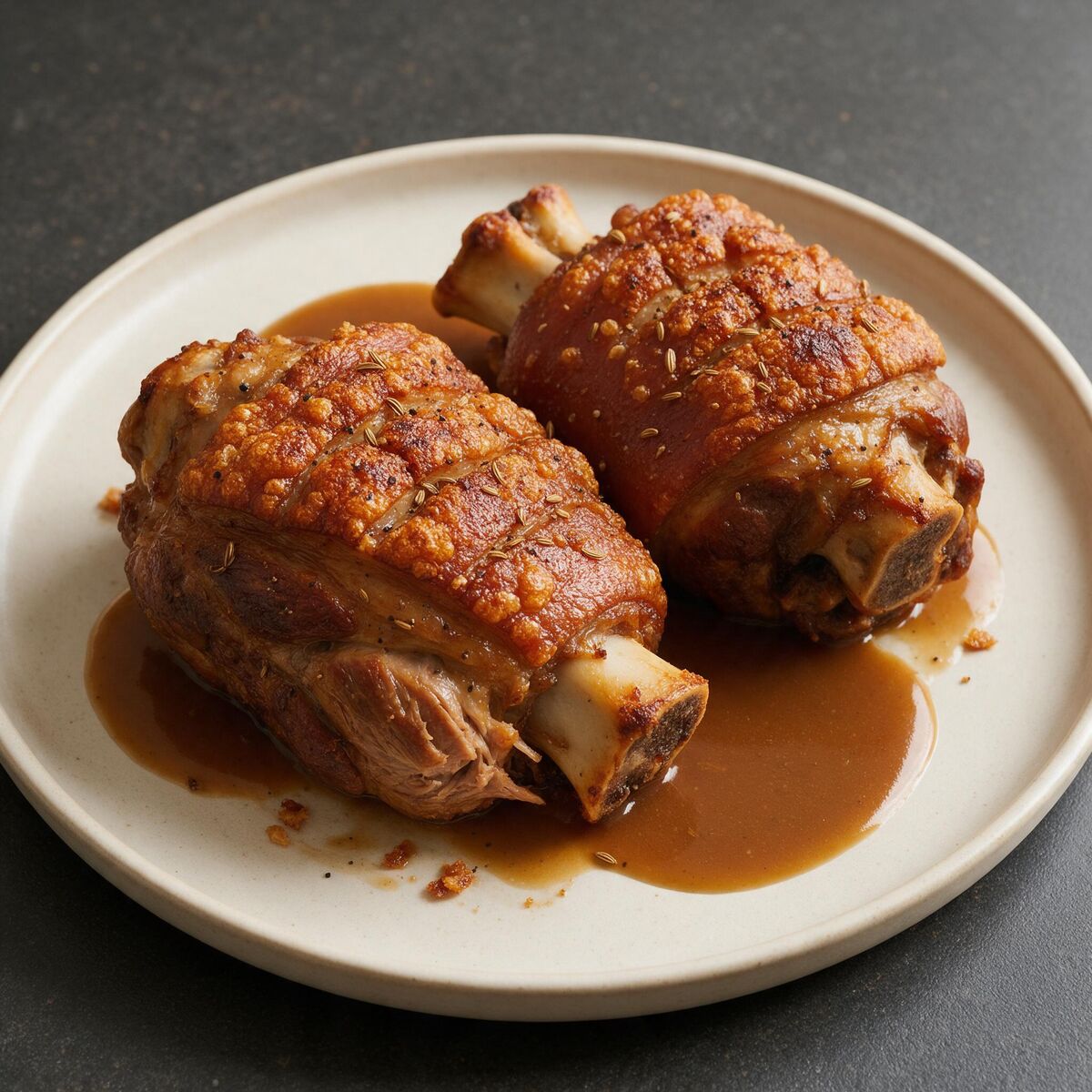 Schweinshaxe with Beer Gravy