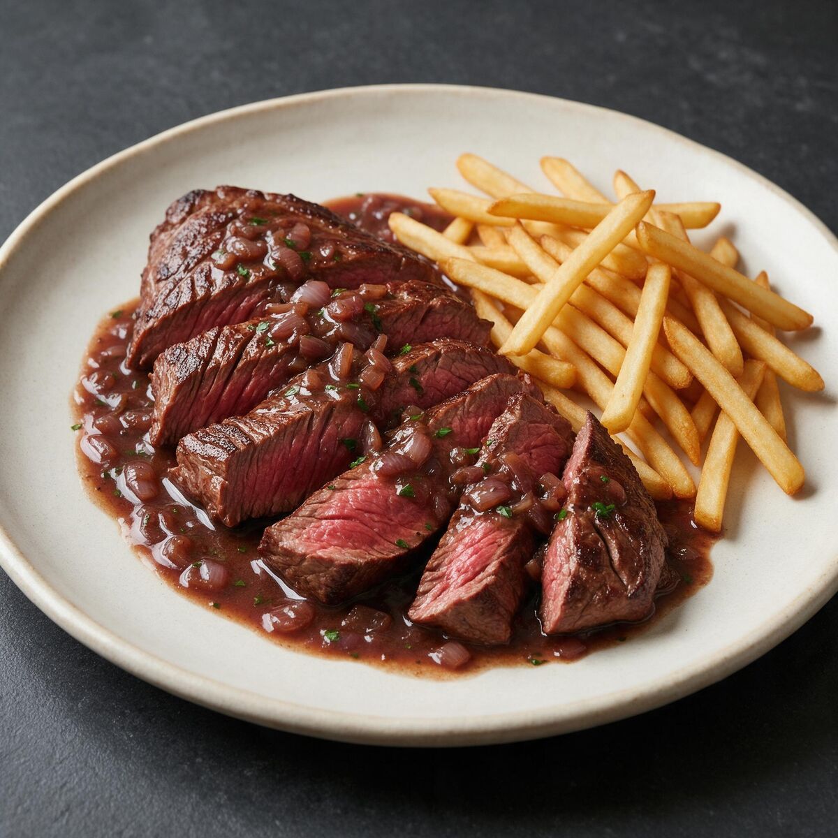 Onglet with Shallot Sauce