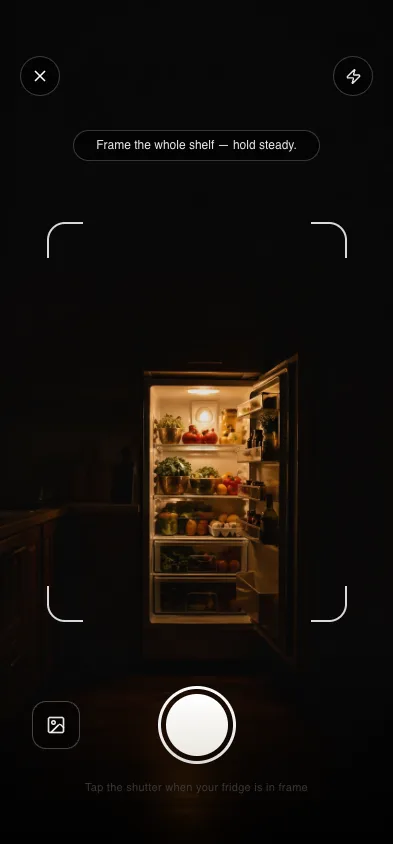 Pantryx camera framing a fridge shelf